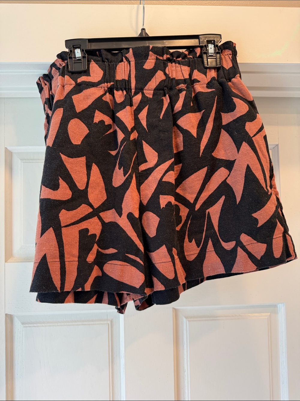 a new day Black & Rust Abstract High Waist Shorts